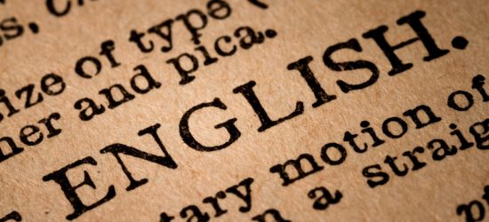 Close-up of an Opened Dictionary showing the Word ENGLISH